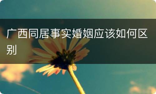 广西同居事实婚姻应该如何区别