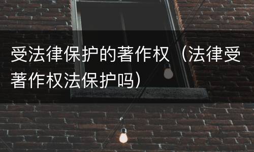 受法律保护的著作权（法律受著作权法保护吗）