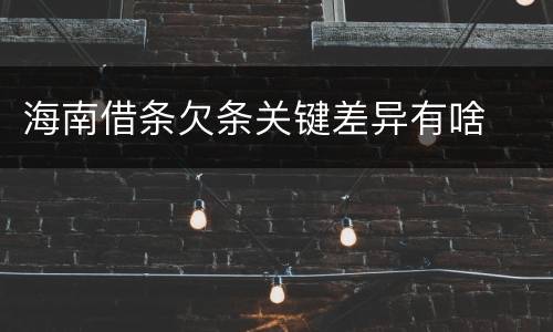 海南借条欠条关键差异有啥