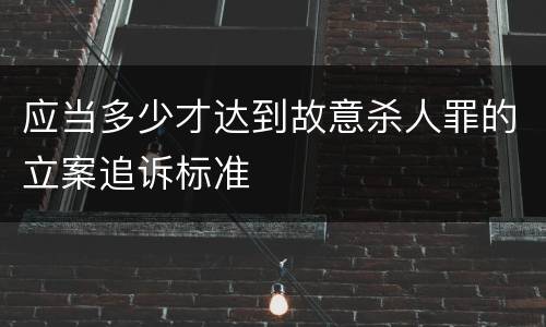 应当多少才达到故意杀人罪的立案追诉标准