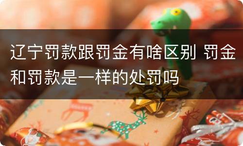 辽宁罚款跟罚金有啥区别 罚金和罚款是一样的处罚吗