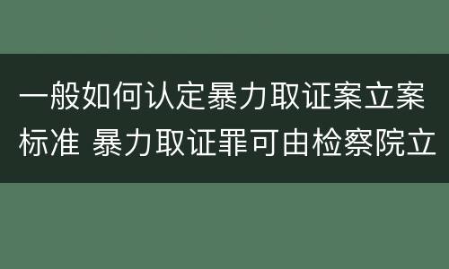 一般如何认定暴力取证案立案标准 暴力取证罪可由检察院立案侦查