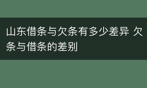 山东借条与欠条有多少差异 欠条与借条的差别