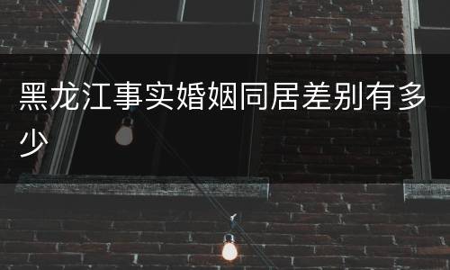 黑龙江事实婚姻同居差别有多少