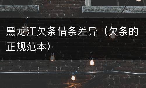 黑龙江欠条借条差异（欠条的正规范本）