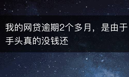 我的网贷逾期2个多月，是由于手头真的没钱还