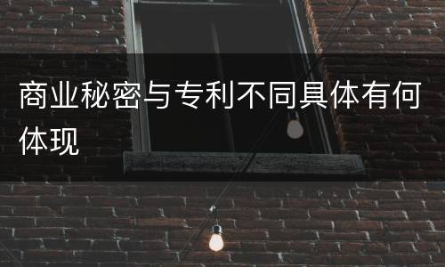 商业秘密与专利不同具体有何体现