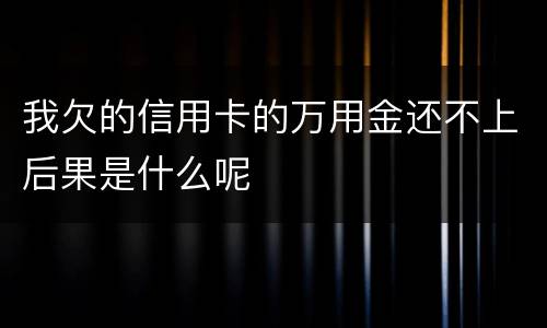 我欠的信用卡的万用金还不上后果是什么呢