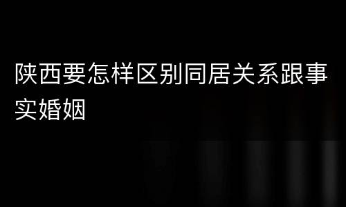 陕西要怎样区别同居关系跟事实婚姻
