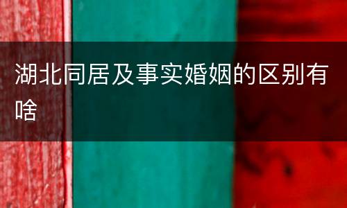 湖北同居及事实婚姻的区别有啥