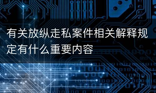 有关放纵走私案件相关解释规定有什么重要内容