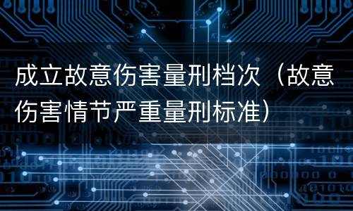 成立故意伤害量刑档次（故意伤害情节严重量刑标准）