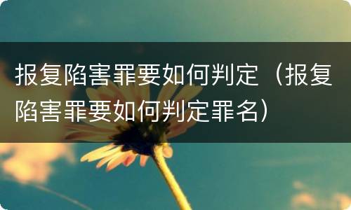 报复陷害罪要如何判定（报复陷害罪要如何判定罪名）