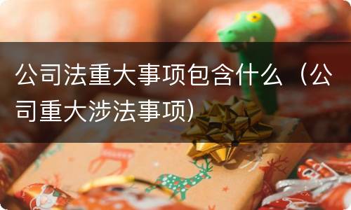 公司法重大事项包含什么（公司重大涉法事项）