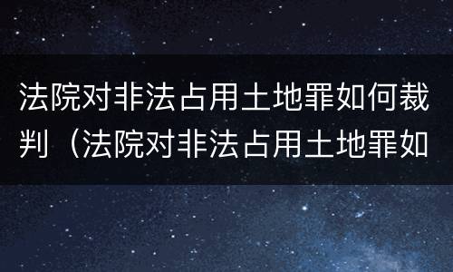 法院对非法占用土地罪如何裁判（法院对非法占用土地罪如何裁判执行）