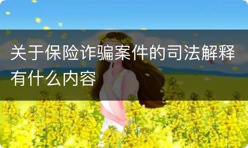 关于保险诈骗案件的司法解释有什么内容