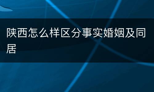 陕西怎么样区分事实婚姻及同居