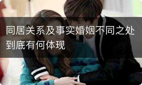 同居关系及事实婚姻不同之处到底有何体现