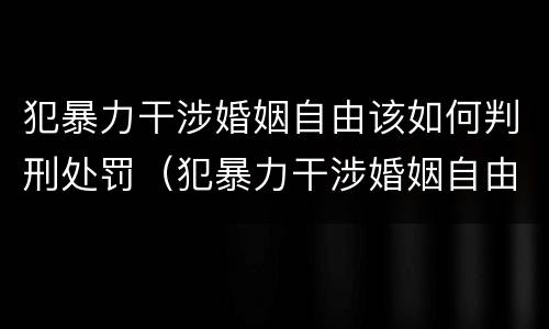 犯暴力干涉婚姻自由该如何判刑处罚（犯暴力干涉婚姻自由该如何判刑处罚决定书）