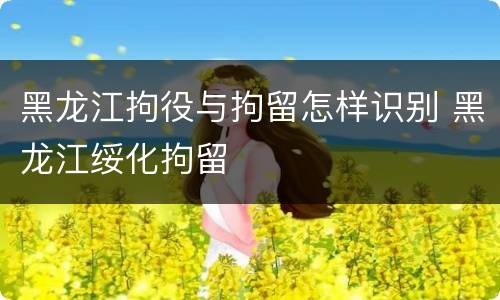 黑龙江拘役与拘留怎样识别 黑龙江绥化拘留