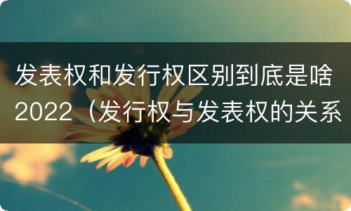 发表权和发行权区别到底是啥2022（发行权与发表权的关系）
