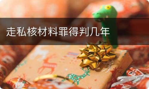 走私核材料罪得判几年