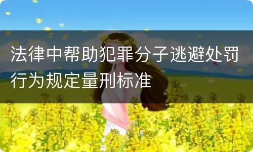 法律中帮助犯罪分子逃避处罚行为规定量刑标准