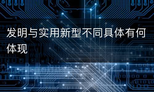 发明与实用新型不同具体有何体现