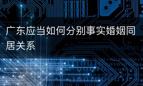 广东应当如何分别事实婚姻同居关系