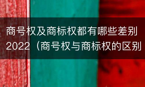 商号权及商标权都有哪些差别2022（商号权与商标权的区别）