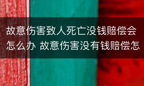 故意伤害致人死亡没钱赔偿会怎么办 故意伤害没有钱赔偿怎么办
