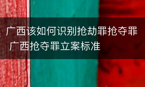 广西该如何识别抢劫罪抢夺罪 广西抢夺罪立案标准