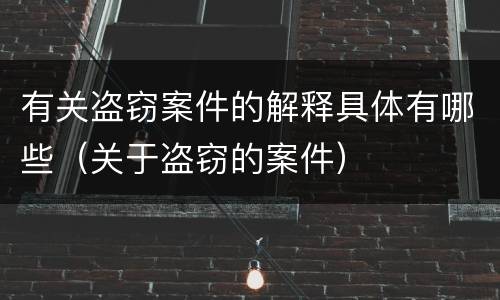 有关盗窃案件的解释具体有哪些（关于盗窃的案件）