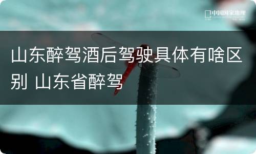 山东醉驾酒后驾驶具体有啥区别 山东省醉驾