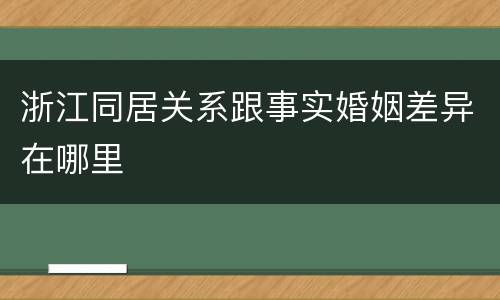 浙江同居关系跟事实婚姻差异在哪里