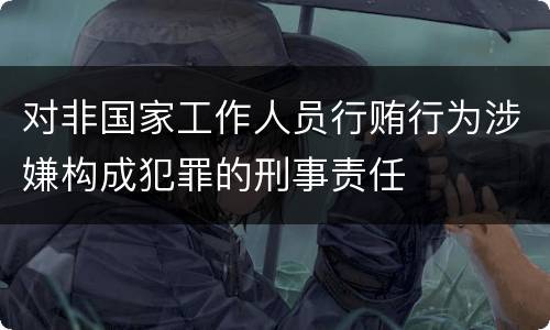 对非国家工作人员行贿行为涉嫌构成犯罪的刑事责任