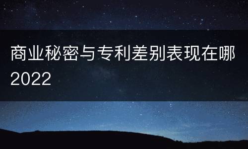 商业秘密与专利差别表现在哪2022