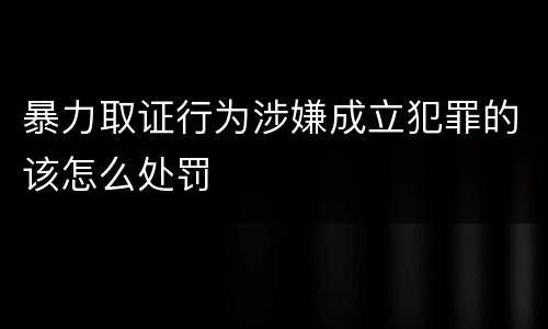 暴力取证行为涉嫌成立犯罪的该怎么处罚