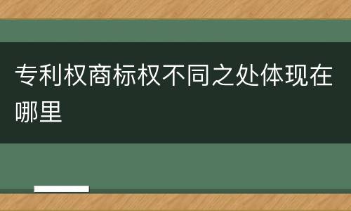 专利权商标权不同之处体现在哪里