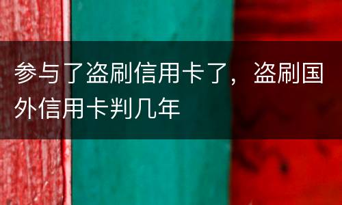 参与了盗刷信用卡了，盗刷国外信用卡判几年