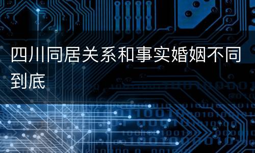四川同居关系和事实婚姻不同到底