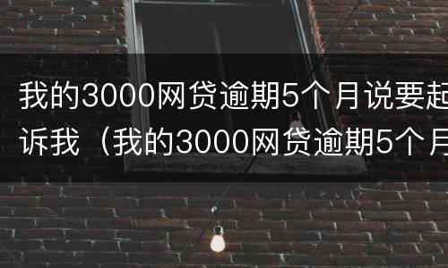 我的3000网贷逾期5个月说要起诉我（我的3000网贷逾期5个月说要起诉我是真的吗）