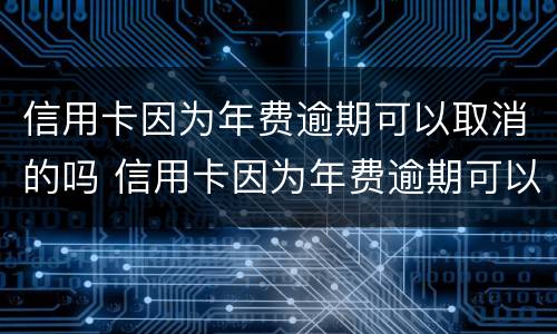 信用卡因为年费逾期可以取消的吗 信用卡因为年费逾期可以取消的吗
