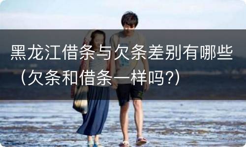 黑龙江借条与欠条差别有哪些（欠条和借条一样吗?）