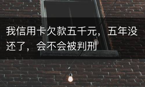 我信用卡欠款五千元，五年没还了，会不会被判刑