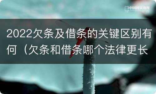 2022欠条及借条的关键区别有何（欠条和借条哪个法律更长）