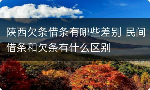 陕西欠条借条有哪些差别 民间借条和欠条有什么区别