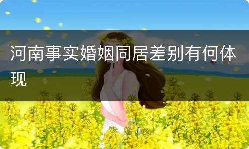 河南事实婚姻同居差别有何体现