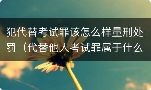 犯代替考试罪该怎么样量刑处罚（代替他人考试罪属于什么类犯罪）
