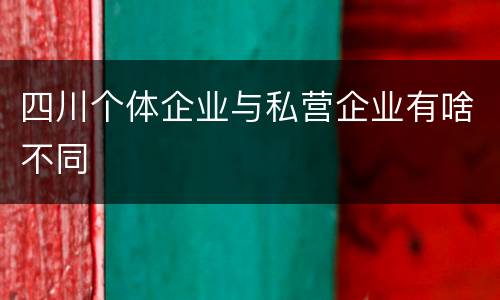 四川个体企业与私营企业有啥不同